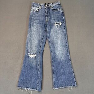 BDG Urban Outfitters High Rise Flare Jeans Stretch Distressed Denim Womens 26